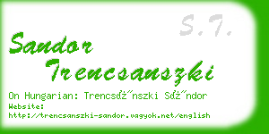 sandor trencsanszki business card
